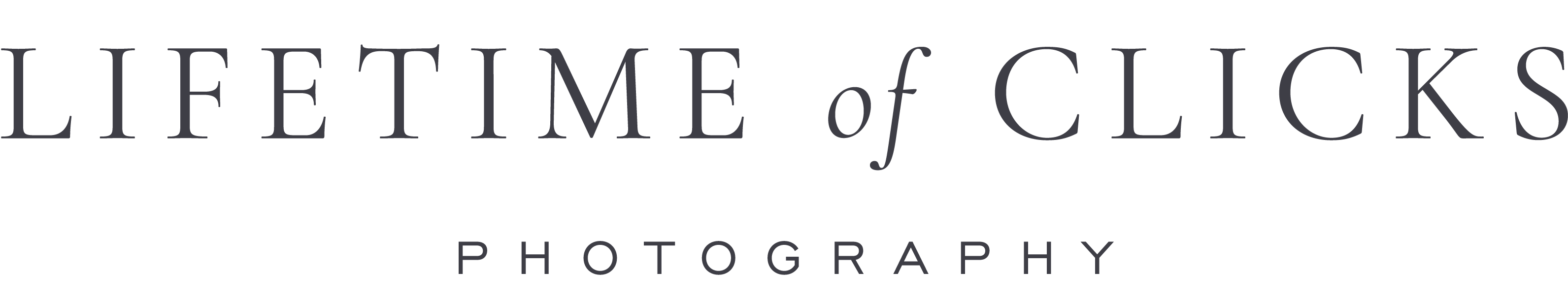 Logo: Lifetime of Clicks Photography. 
