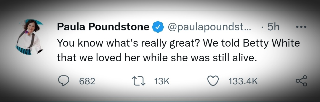 Paula Poundstone tweet about Betty White
