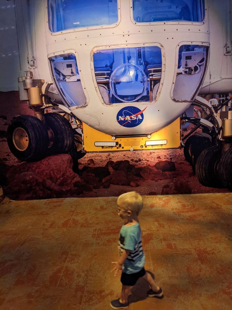 toddler at Space Center Houston