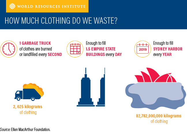 infographic about clothing waste