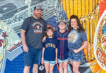 family at Houston Astros game
