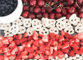 American flag fruit and snack tray