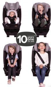 convertible carseat shown four ways 