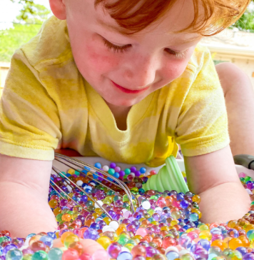 sensory play with water beads