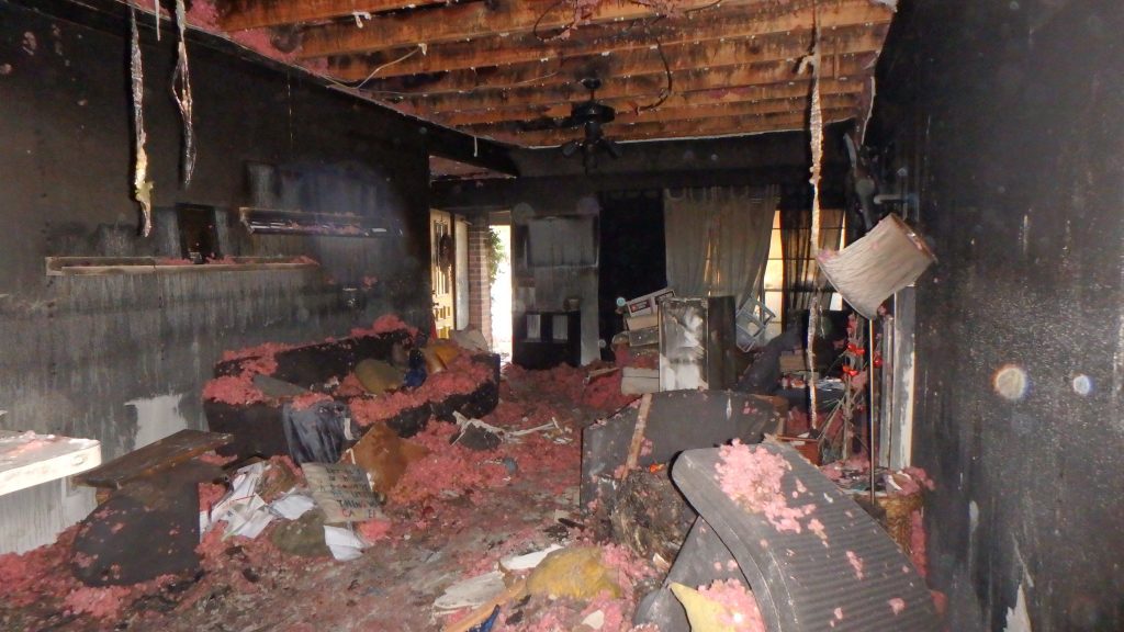 inside of home destroyed by house fire