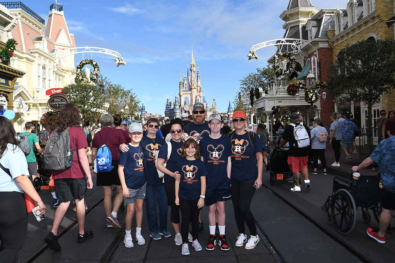 smiling family at Disney's Magic Kingdom