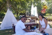 family having a picnic at Oyster Creek Park